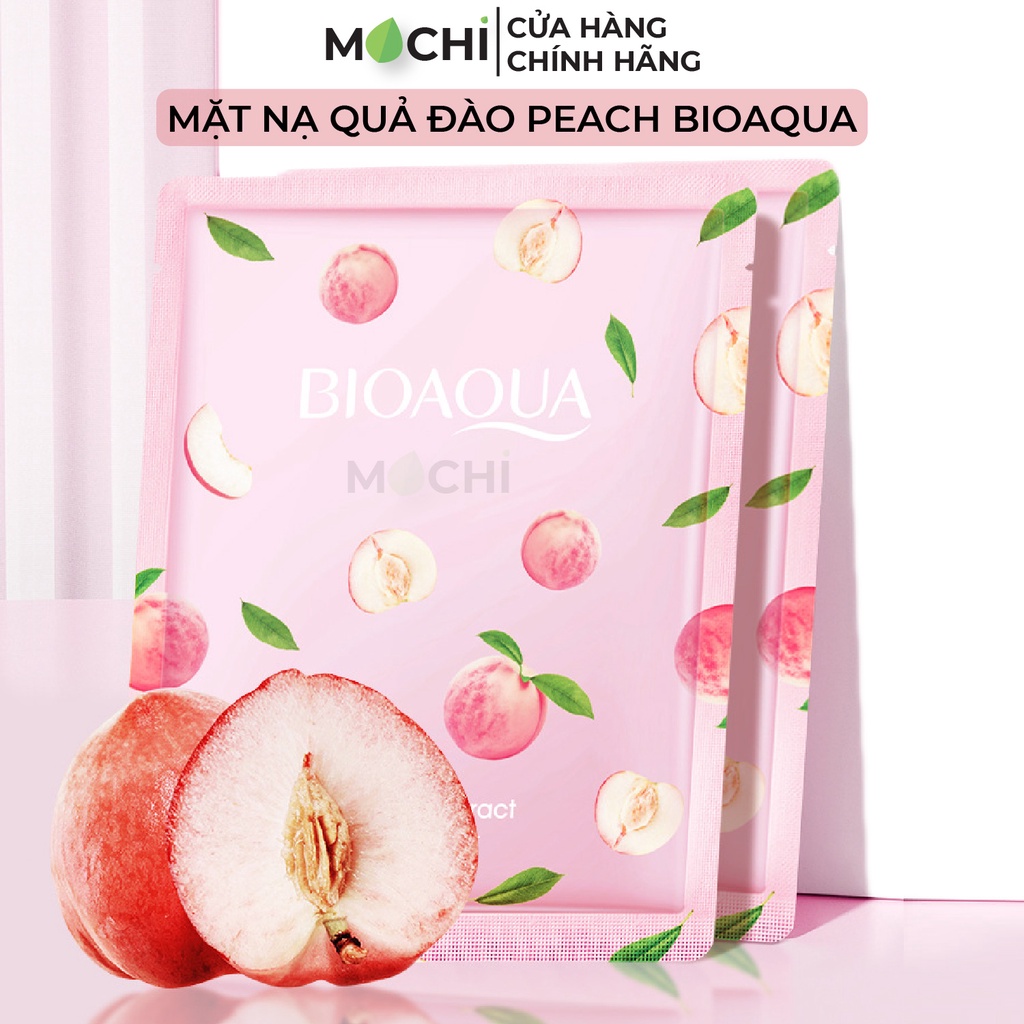 Mặt Nạ Quả Đào Dưỡng Trắng Da l Cấp Ẩm Da Khô l Ngừa Mụn Mask Giấy Đắp Mặt Peach Bioaqua Nội Địa Trung MOCHI SHOP