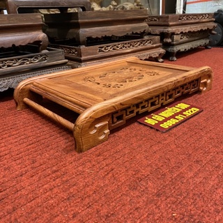 Khay trà chân cuốn gỗ hương đá