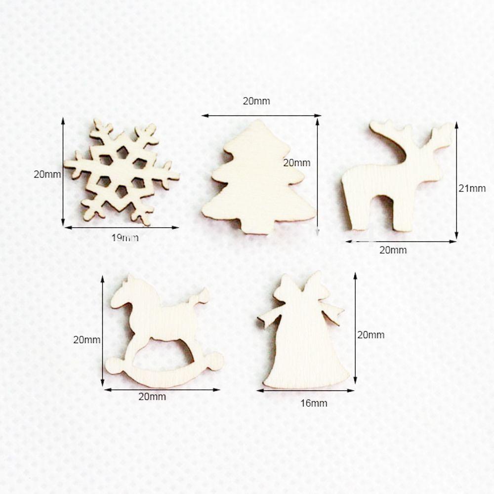 Set 30 Bông Tuyết Gỗ Tự Nhiên 20mm Dùng Trang Trí DIY