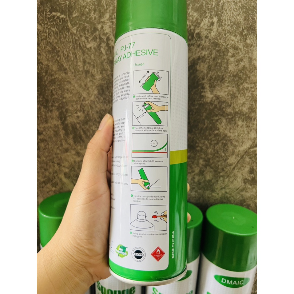 Keo xịt PJ77 dán decal, giấy dán tường, xốp dán tường,gỗ, sàn cao cấp
