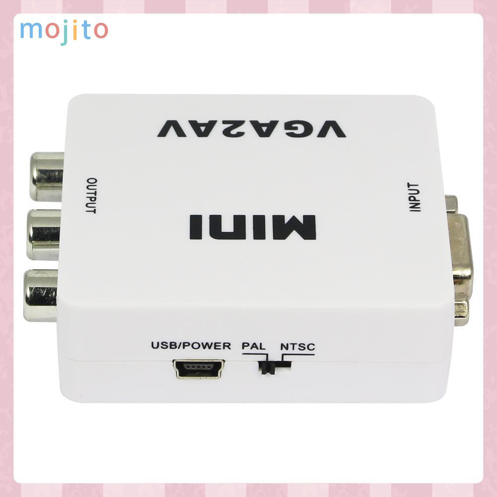 MOJITO Premium Computer VGA to AV TV Composite RCA S-Video Scan Converter 1080P