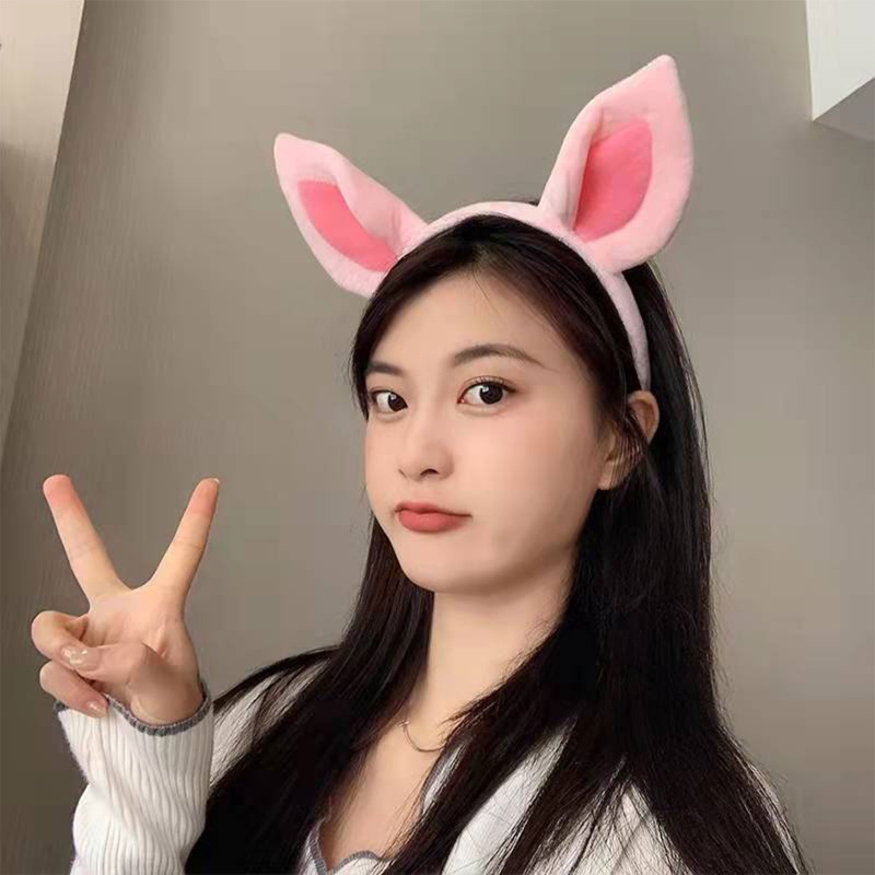 Flgo Băng Đô Cài Tóc Hình Tai Heo Hồng Trang Điểm Tiệc Tùng Lễ Hội Cho Nữ