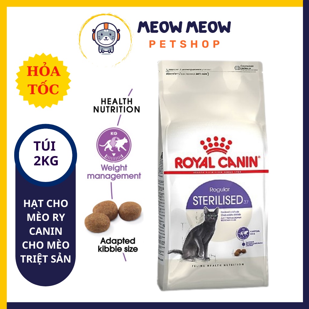 Hạt cho mèo Royal Canin Sterilised regular | Túi 2Kg | Hạt dinh dưỡng dành cho mèo bị triệt sản Royal Canin.