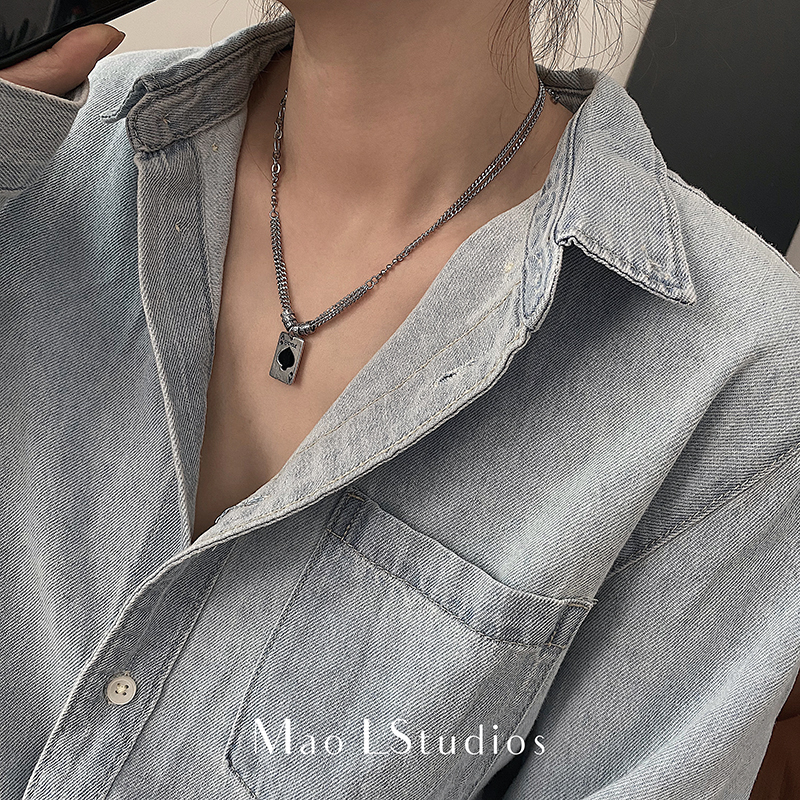 vòng cổ Mặt Thẻ Bài Cá Tính