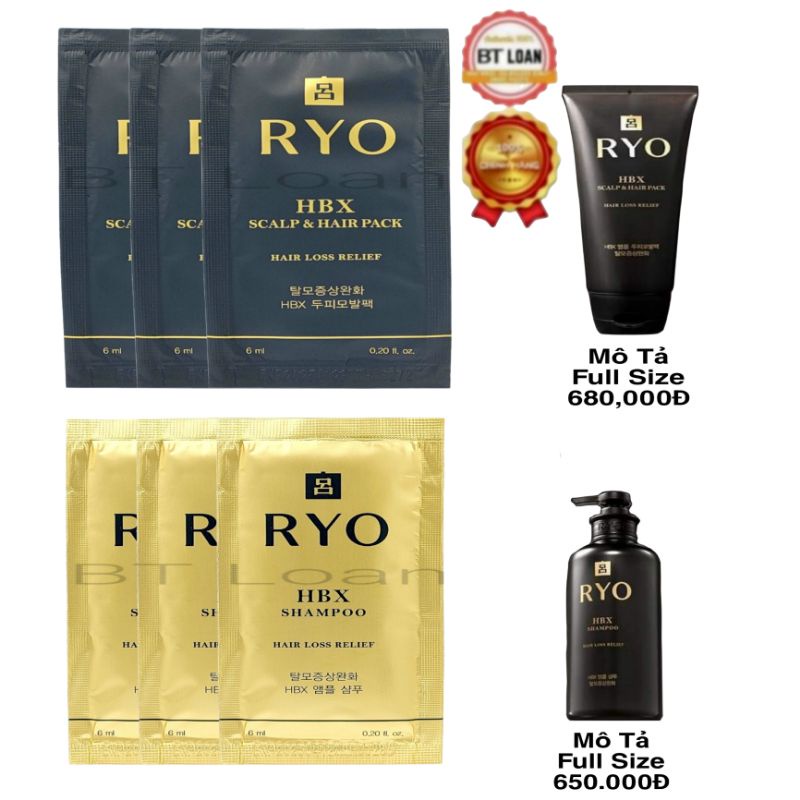 [ Mới ] Dầu gội đầu , dầu xả cao cấp ryo chống rụng tóc, dưỡng óng mượt ryo sulwhasoo