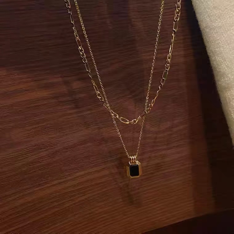Dây Chuyền Hai Lớp Mạ Vàng 18K Phong Cách Âu Mỹ Thời Trang