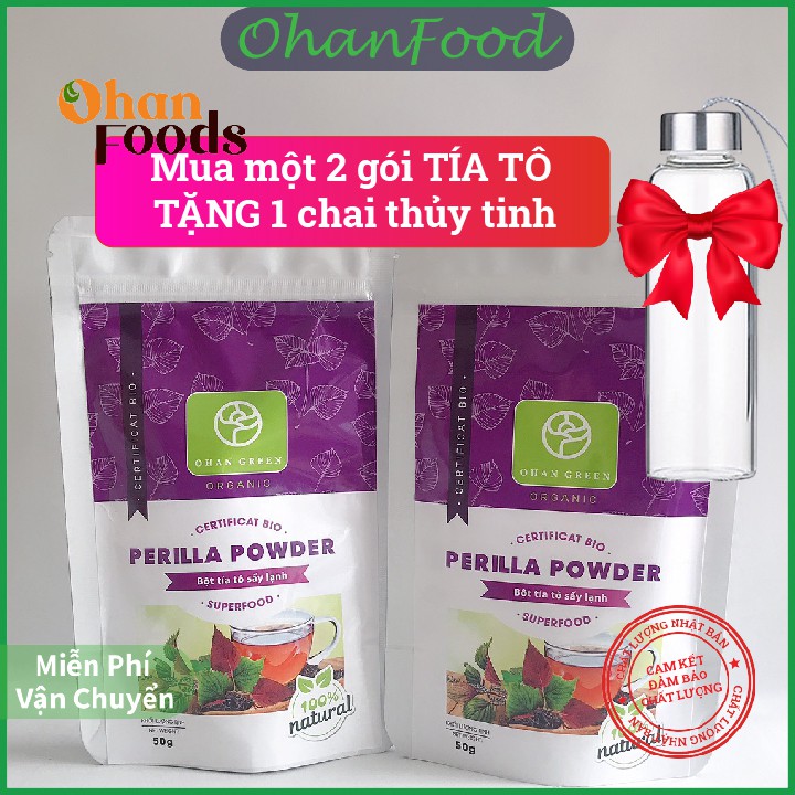 Bột Tía Tô Ohan Green Cao Cấp Organic 100%,Sấy Lạnh Nhật Bản Hỗ Trợ Giảm Cân Xóa Nám Đẹp Da,50 gram