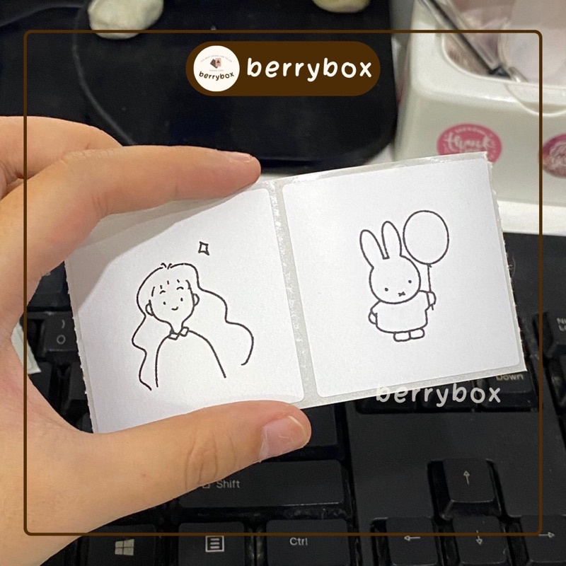 Berry | Set 50 tem nhãn dán meme MM2, sticker niêm phong có keo dán túi giấy, thùng carton, gói hàng