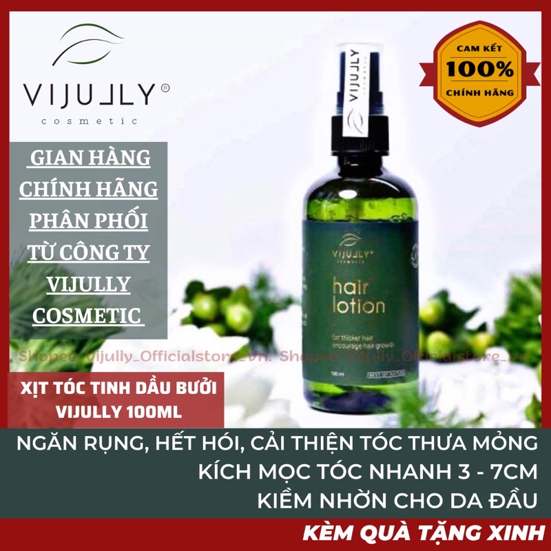 [MỌC TÓC NHANH] TINH DẦU BƯỞI XỊT TÓC VIJULLY 100ml, NGĂN NGỪA RỤNG, KÍCH THÍCH MỌC TÓC