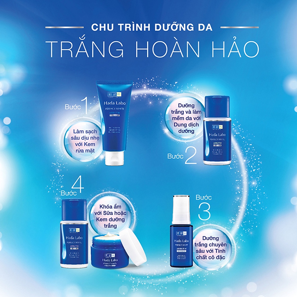 Tinh Chất Serum Hada Labo Dưỡng Trắng Da Sáng Mịn Ẩm Mượt 30g Pefect White Arbutin Essence