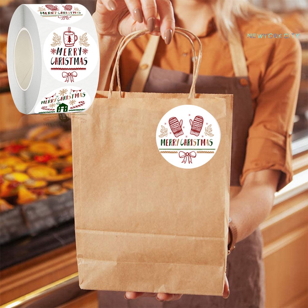 Cuộn 500 Sticker Hoạt Hình Dán Trang Trí Giáng Sinh