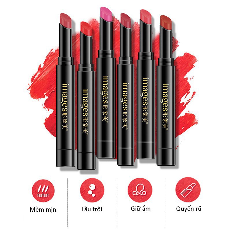 Son thỏi lì IMAGES mềm mượt lâu trôi 4 Tone màu quyến rũ , son bút chì siêu mịn MD-S24 | BigBuy360 - bigbuy360.vn