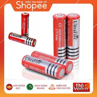 🔴Loại 1 || Pin 3.7V Ultrafire Đỏ Dung Lượng 4200mAh - Dùng Cho Quạt Cầm Tay & Đèn Pin.