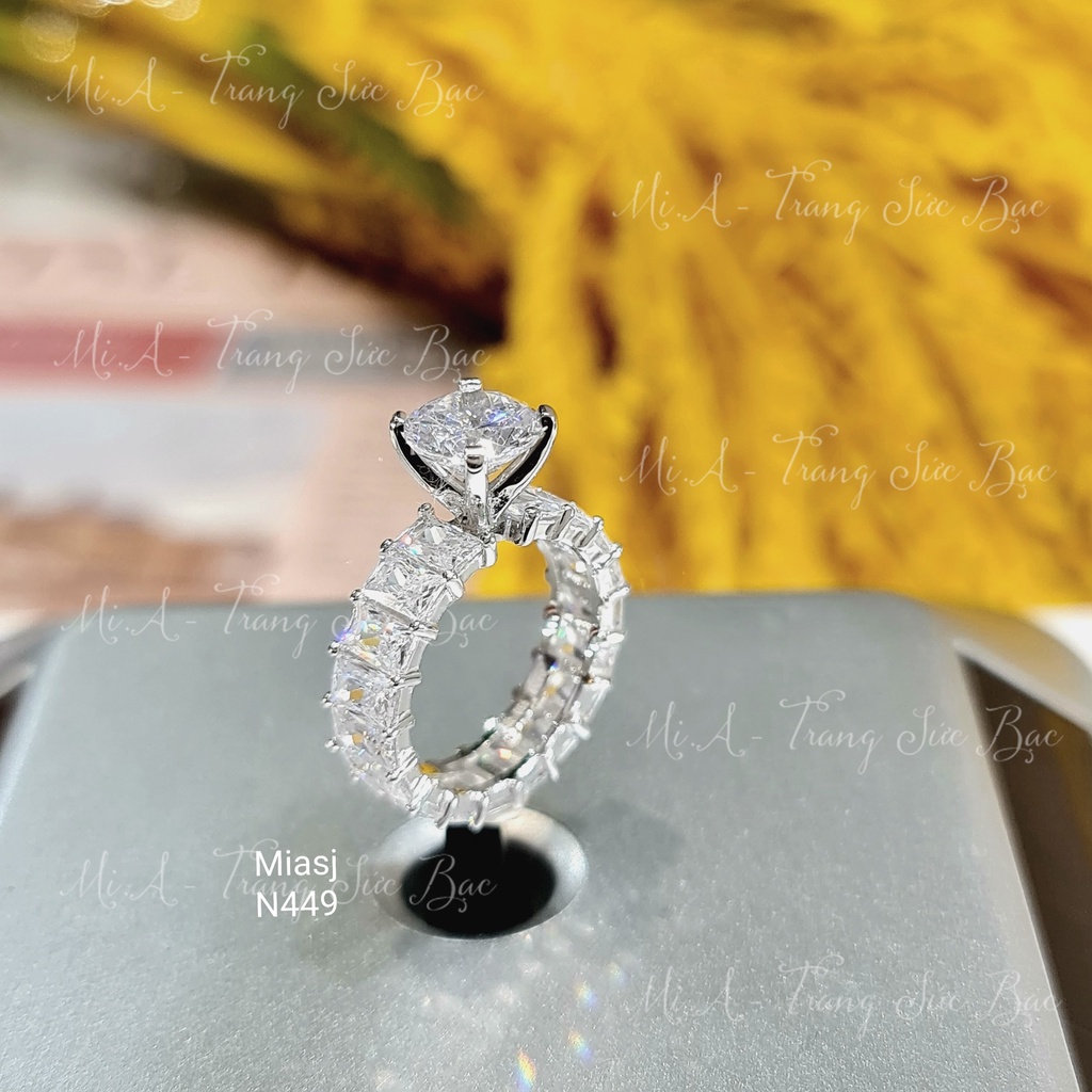 Nhẫn nữ bạc Ý S925 MiASJ đính full đá xoàng sang trọng cao cấp N449