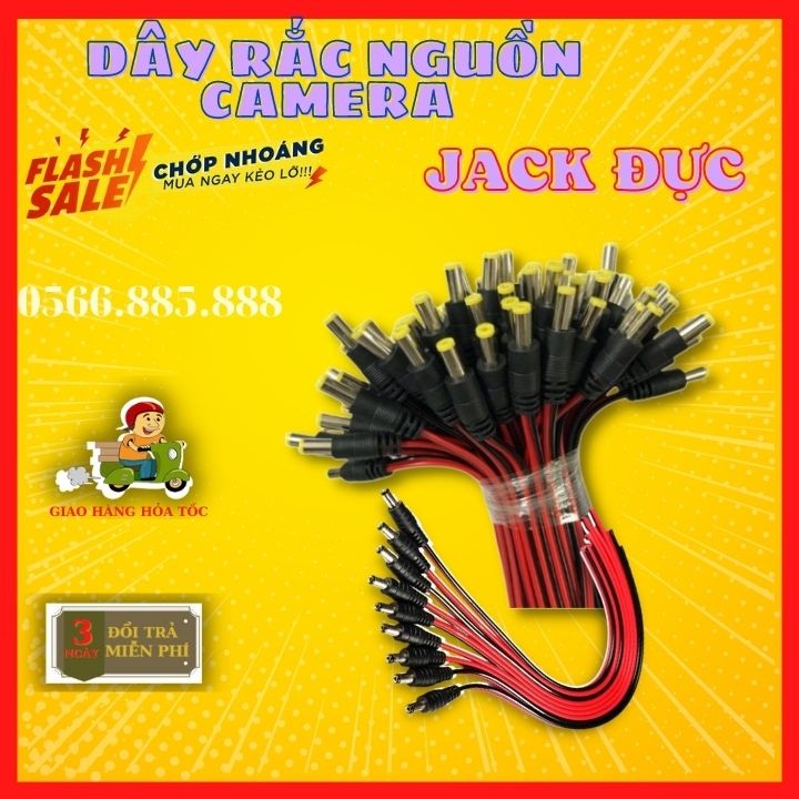 Dây rắc nguồn cam DC Camera (Jack Đực)