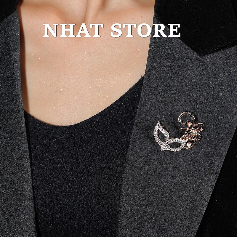 Ghim cài áo thời trang nam nữ, trâm cài vest Unisex đính đá Nhat Store