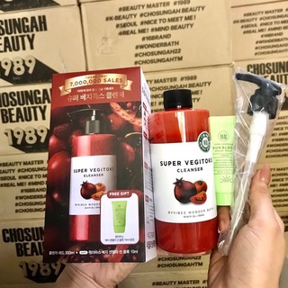 Sữa Rửa Mặt Thải Độc Sủi Bọt Rau Củ Super Vegitoks Cleanser 300ml