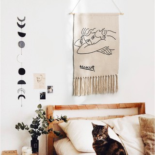 Tranh vải canvas treo tường tua rua - Décor nhà Sò