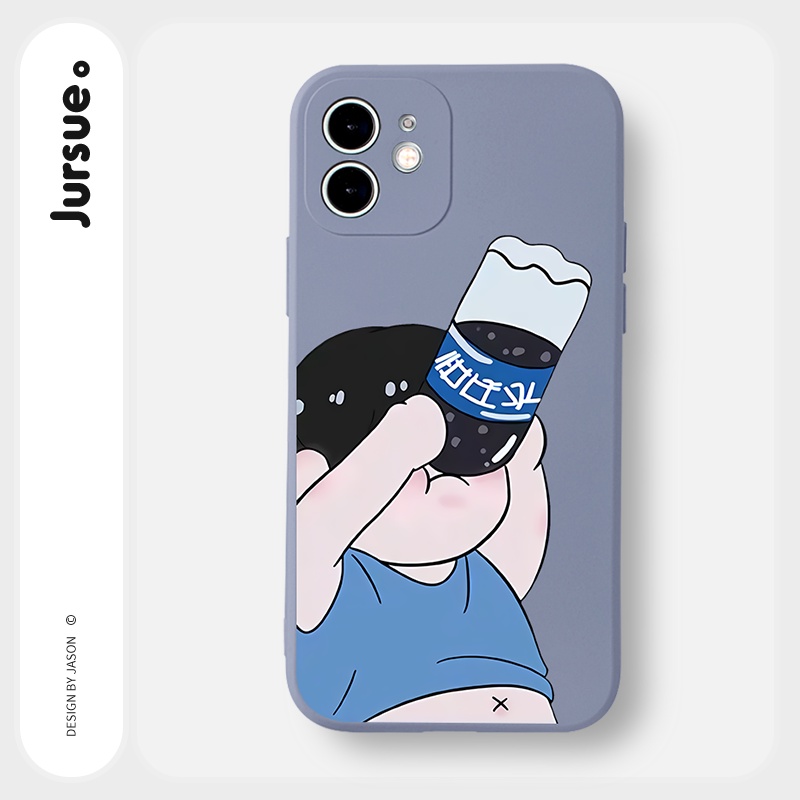 Ốp lưng JURSUE hoạt hình cặp đôi dễ thương đẹp cho iPhone 13 12 11 Pro Max SE 2020 X XR XS 8 7 ip 6S 6 Plus Y2048