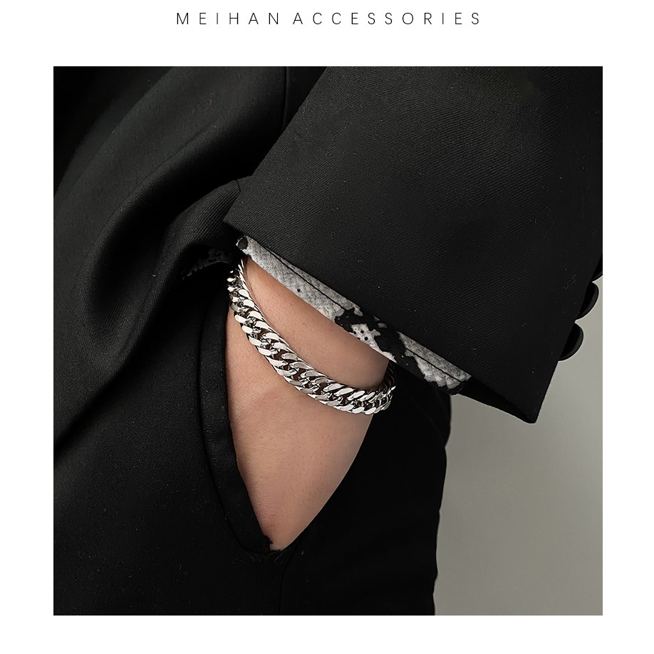 Vòng Tay Kim Loại Dạng Dây Chuỗi Thiết Kế Đơn Giản Cho Nam Và Nữ Asta Accessories Mắt Xích Titan Cuban - TIN Chain