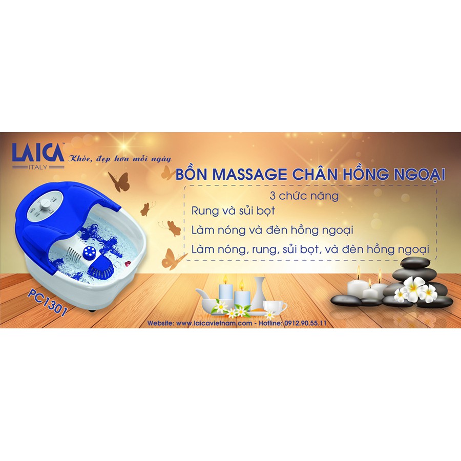 Bồn Ngâm Chân Massage Laica PC1301 [Chính Hãng Ý]
