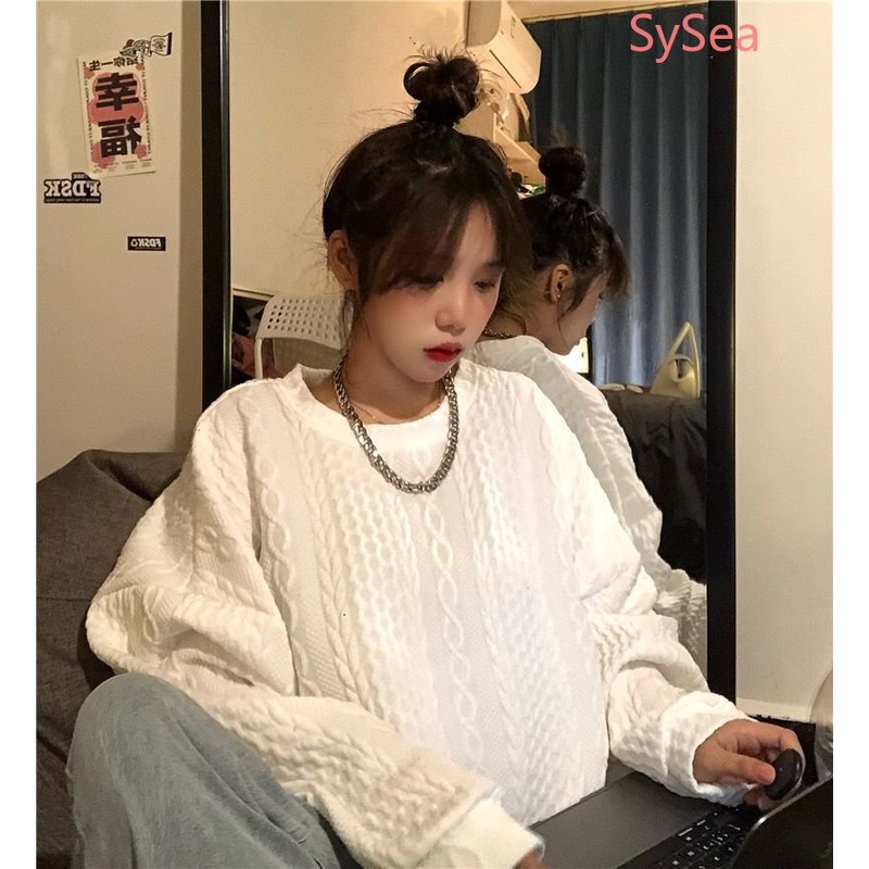 Áo Sweater Cổ Tròn Màu Trơn Thời Trang Mùa Thu Cho Nữ Có size Lớn