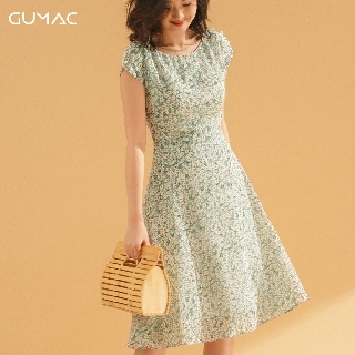 Đầm hoa vai nhún DA760 GUMAC