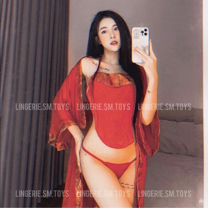 Set Yếm Choàng Trung Hoa ME1006| Chinese Kimono | Trang Phục Cổ Phong Tàu Gợi Cảm