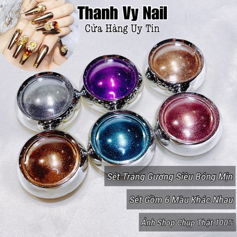 Tráng Gương Nail Sét 6 Hũ [Thanh Vy Nail]