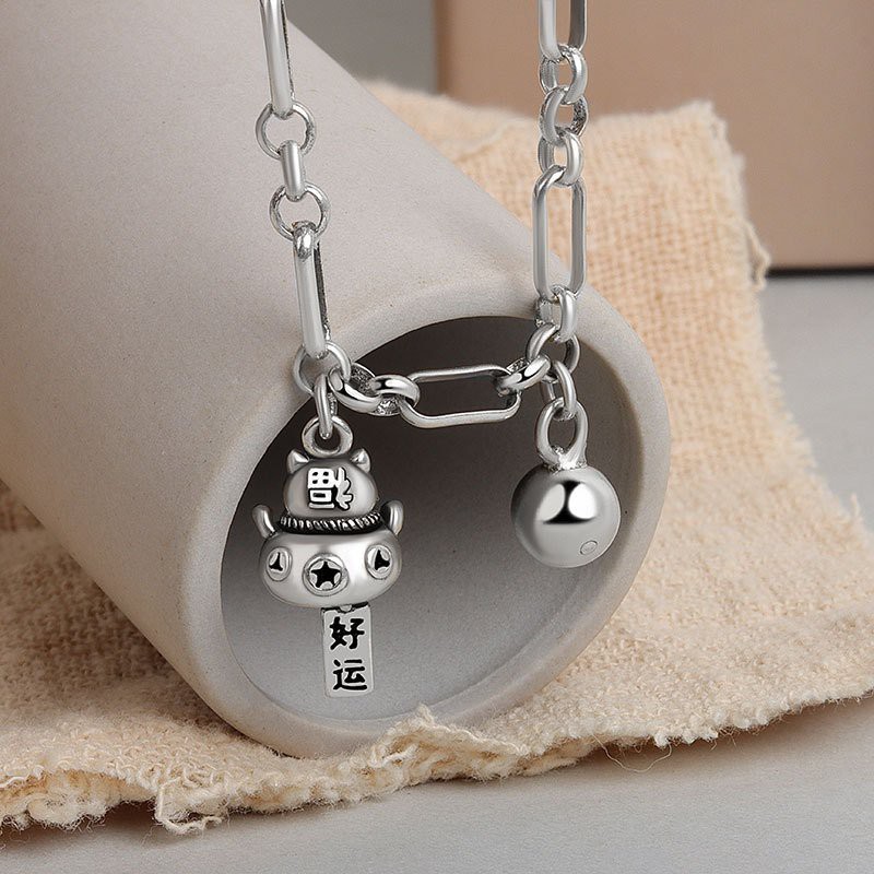 Vòng tay MÈO CHIÊU TÀI CÓ CHUÔNG LỤC LẠC vòng đeo tay may mắn cổ trang