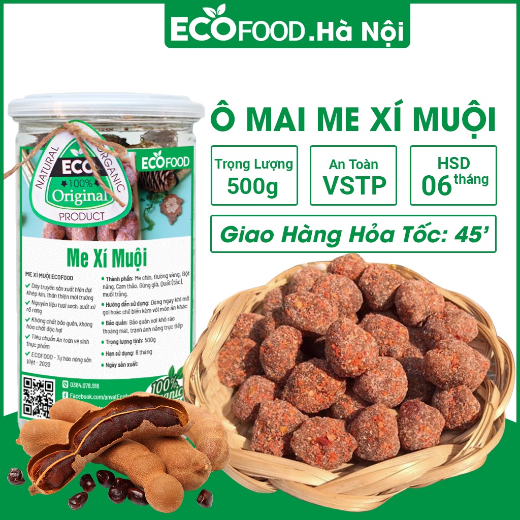 Ô Mai Me Xí Muội 500G Ecofood Đặc Biệt - Đồ Ăn Vặt Việt Nam - An Toàn Vệ SInh Thực Phẩm