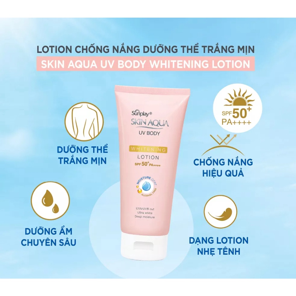 Kem chống nắng dưỡng thể trắng mịn Sunplay Skin Aqua UV Body Whitening Lotion SPF 50+ PA++++