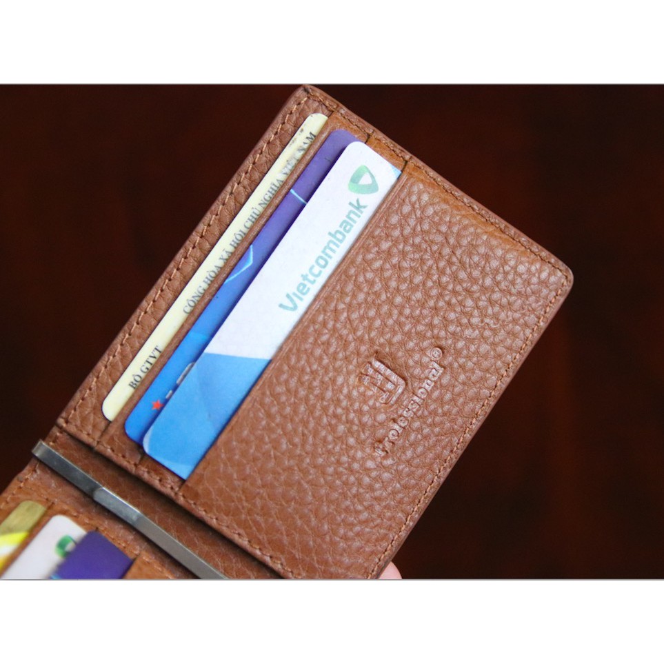 Ví kẹp tiền da bò cao cấp siêu mềm màu bò