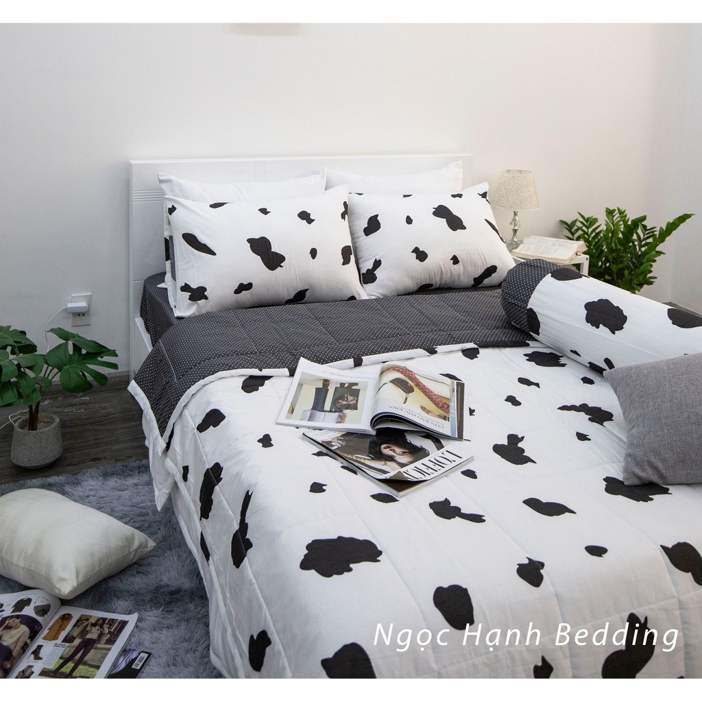 Bộ ga giường ( bọc thun 4 chi tiết) COTTON 100% CAO CẤP