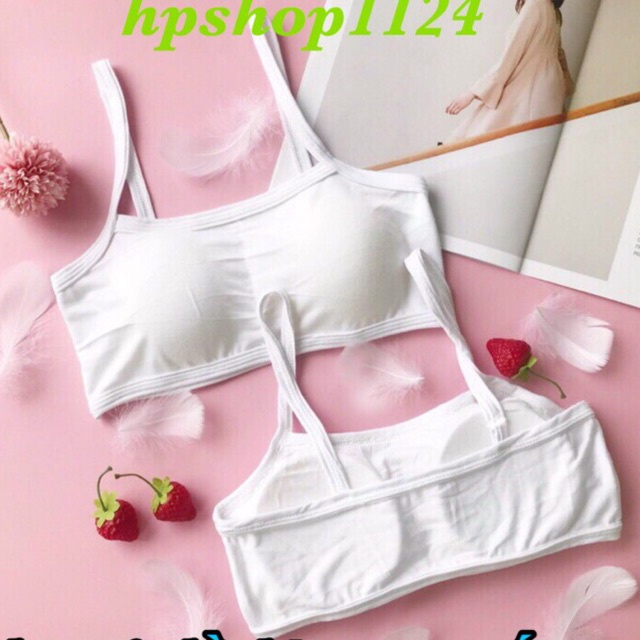 Áo bra học sinh cotton- áo lá học sinh 2 dây bản nhỏ sping