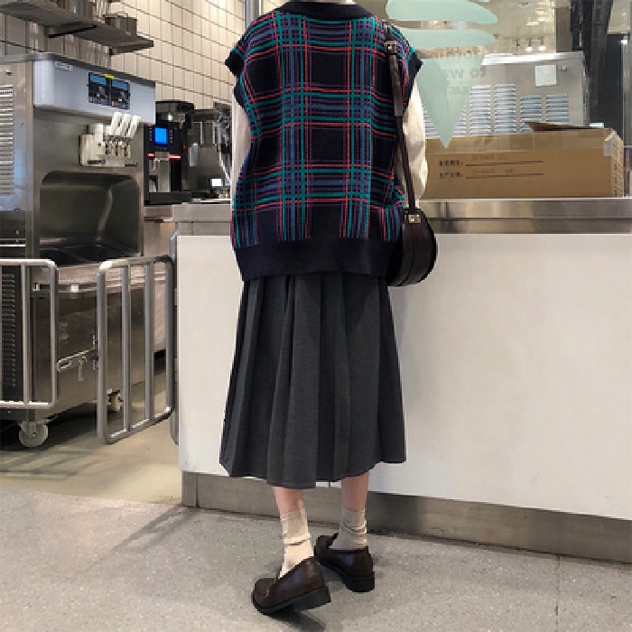 Áo Khoác Len Không Tay Cổ Chữ V Form Rộng Thời Trang Mùa Đông 5902 Phong Cách Nhật Bản | BigBuy360 - bigbuy360.vn