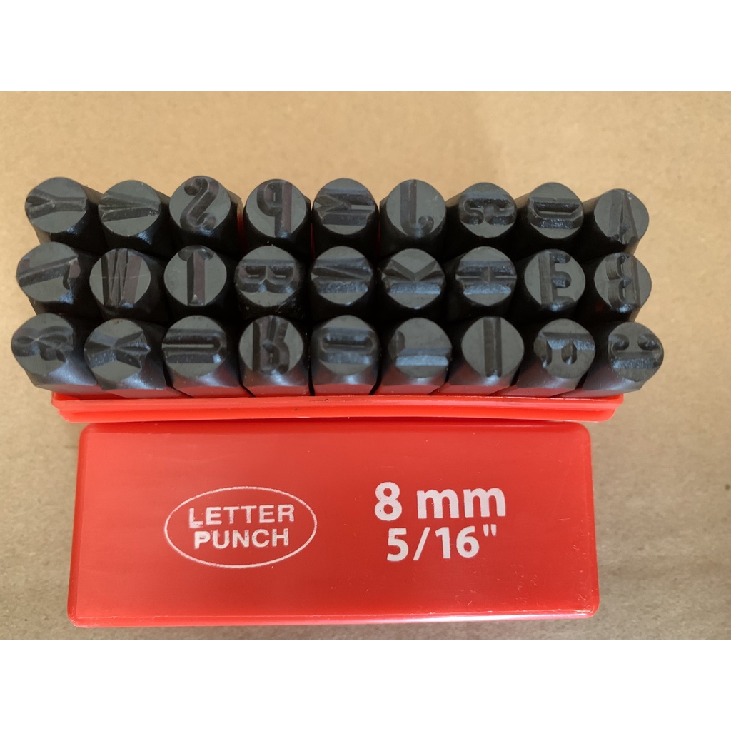 Bộ đóng chữ và số 6- 8mm, chất liệu thép, đóng trên kim loại