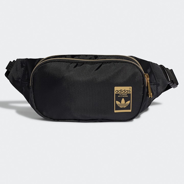 Túi đeo chéo thời trang logo 3 lá Superstar Black Gold Waist Bag