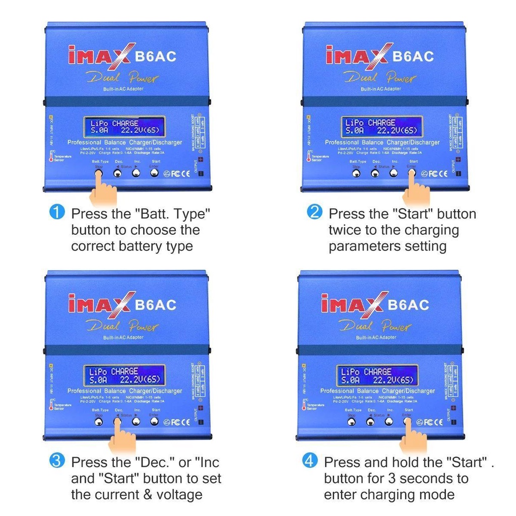 BTLIMER Bộ Sạc Cân Bằng Kỹ Thuật Số LCD Nicd PB Lipo iMAX B6