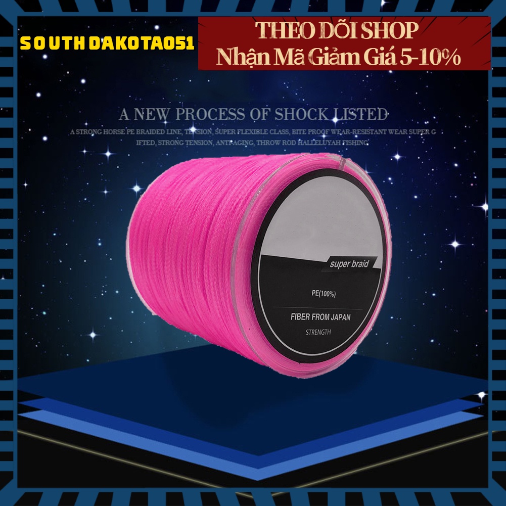 Dây câu cá pe 300m 4 sợi bện phụ kiện chống cắn siêu bền
