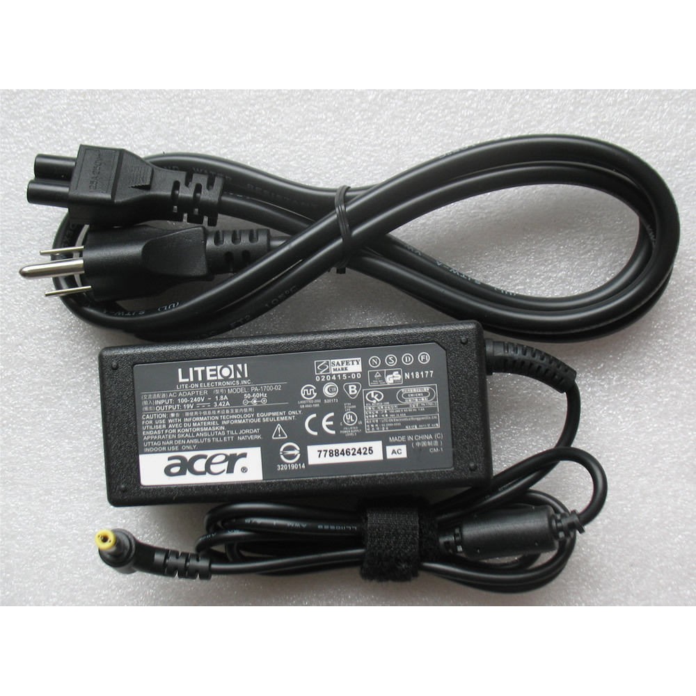 Sạc laptop Acer 19V-3.42A-65w-Adapter nguồn laptop Acer-Hàng chuẩn mới 100%-Bảo hành 1 đổi 1 12 tháng