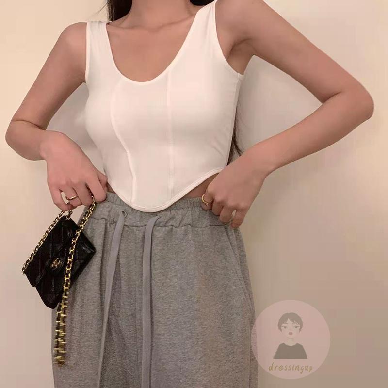 Áo Tank Top Cổ Tròn Không Tay Màu Trơn Thời Trang Mùa Hè Dành Cho Nữ