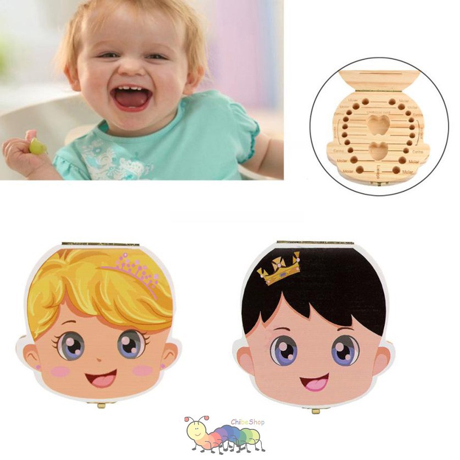 Hộp lưu giữ răng xinh, hộp gỗ đựng răng sữa cho bé - Chọn loại khi đặt hàng