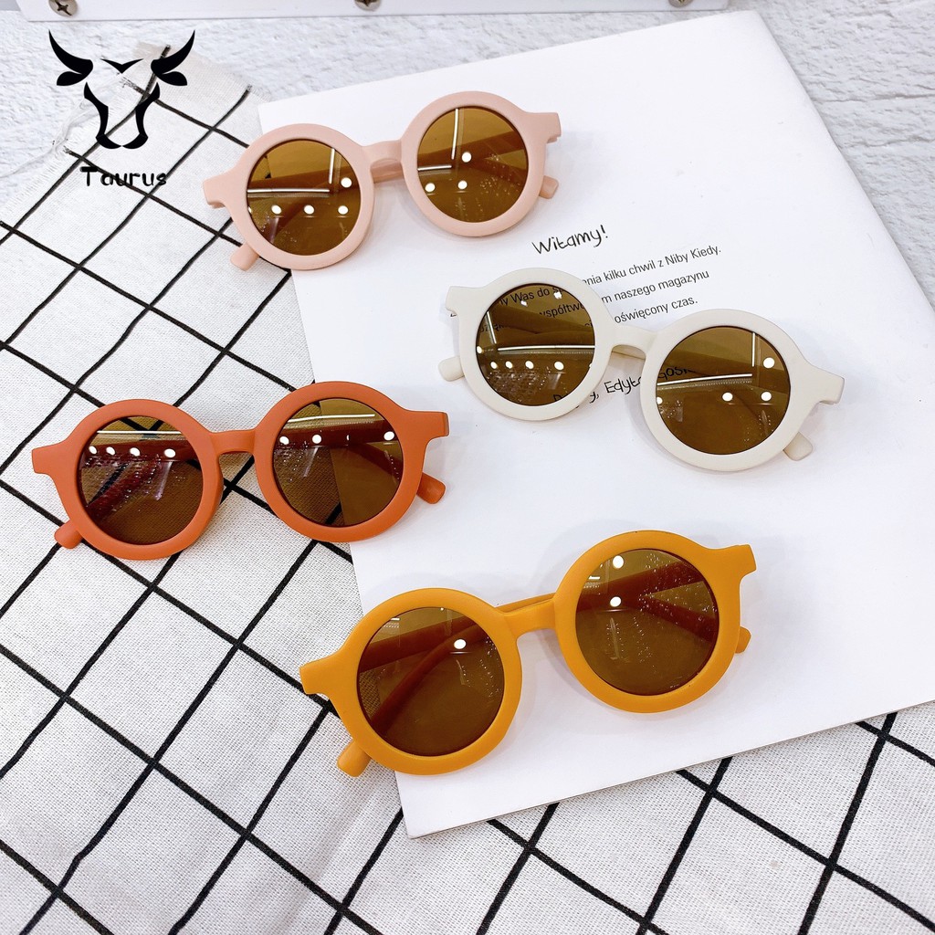 Kính Râm Trẻ Em Tròn Mờ Thích Hợp Cho Bé 1-8 Tuổi