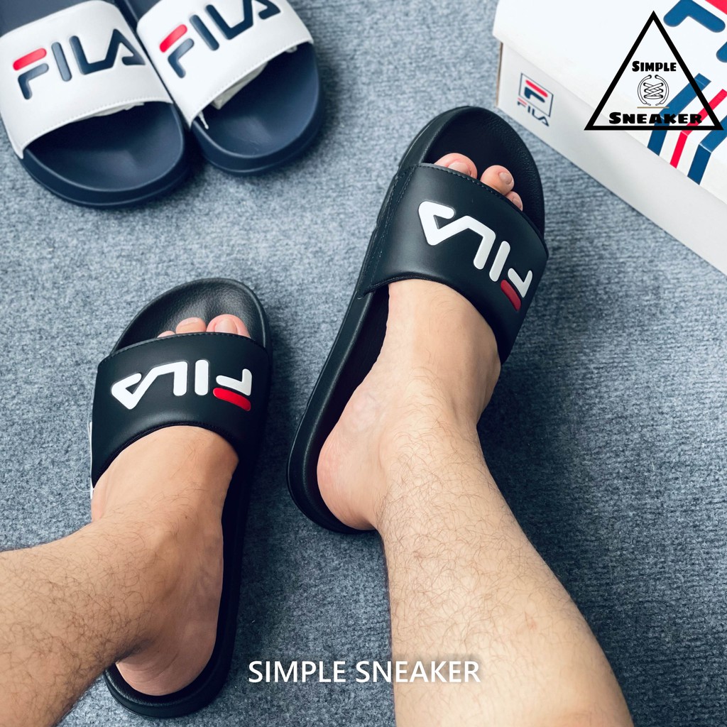 Dép Fila Chính Hãng 🔴SIMPLE SNEAKER🔴 Fila Drifter Black Slide Dép Quai Ngang Fila Thời Trang Nam Nữ Chuẩn Auth