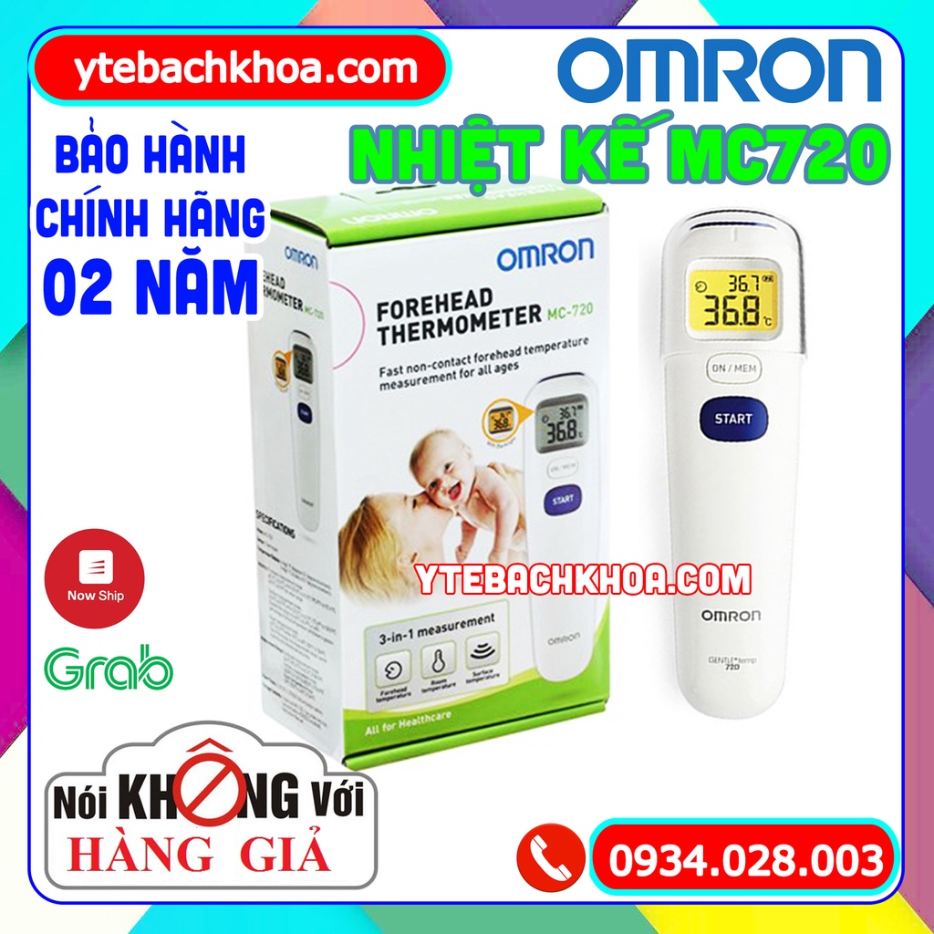 [CHÍNH HÃNG] NHIỆT KẾ HỒNG NGOẠI ĐO TRÁN OMRON MC720 - BẢO HÀNH 02 NĂM