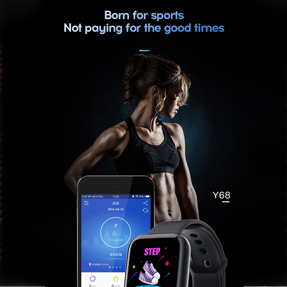 🇻🇳🔥Top sale🔥Mancocostore Y68 Waterproof Heart Rate Blood Pressure Monitor Smart Bracelet for iOS Android