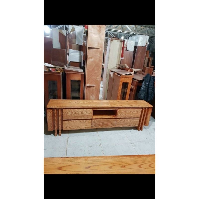 Kệ tivi gỗ sồi sơn 2 màu