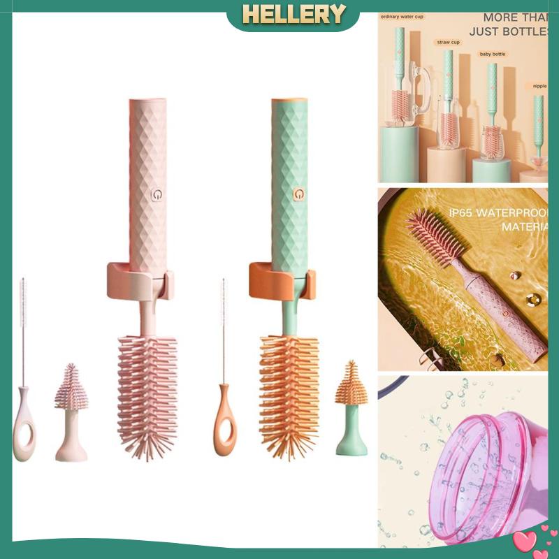 Bàn Chải Điện Vệ Sinh Bình Sữa Em Bé Bằng Silicone Có Thể Sạc Lại