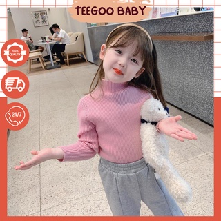 Áo Len Cổ Lọ Cho Bé Gái 1-7 tuổi Phong Cách Hàn Quốc